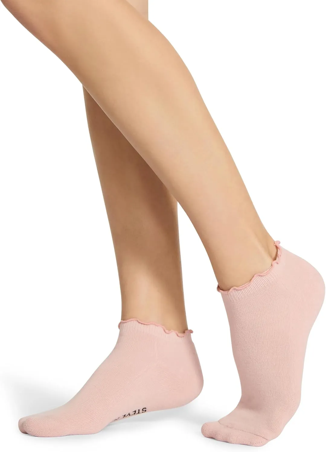 Steve Madden Women's 5pk Ruffle Cuff Solid Low Cut Hc