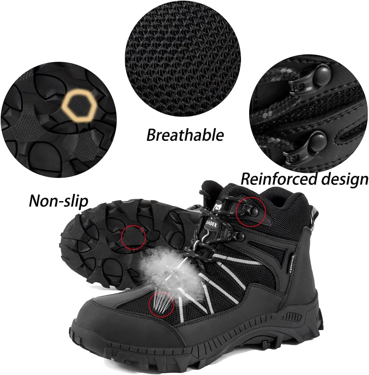 SUADEX Steel Toe Boots for Men Work Safety Indestructible Boots for Women Construction Shoes Composite Toe