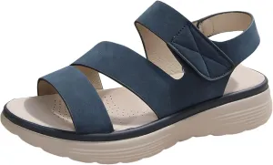 SuanlaTDS Wedge Sandals for Women 2025 Orthopedic Arch Support Adjustable Ankle Strap Open Toe Comfortable Dressy Summer Platform Low Heel Wedges Beach Shoes Casual Walking Sandal