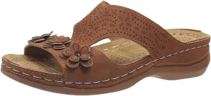 SuanlaTDS Womens Sandals Comfortable Platform Wedge Orthopedic with Arch Support Open Toe Slip On Slide Sandals Summer Beach Sandal Slippers Low Wedges Heels Outdoor Walking Shoes