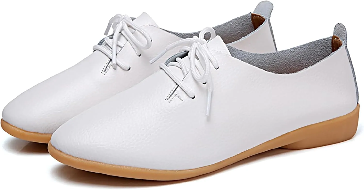Sunporx Women's Comfortable Loafers Driving Moccasins Shoe Slip on Pointed Toe Flats Casual Comfortable Office Work Business Shoes Breathable Walking