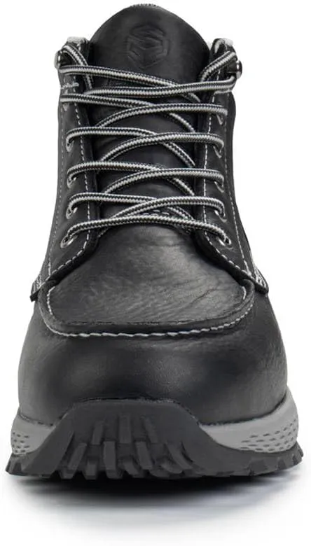 SUREWAY Men's Lightweight Casual Soft Toe Work Boot - Moc Toe, Men's Construction Industry Safety Wedge Work Boot/Shoe - Black, Comfort Insole, Superior Oil/Slip Resistance