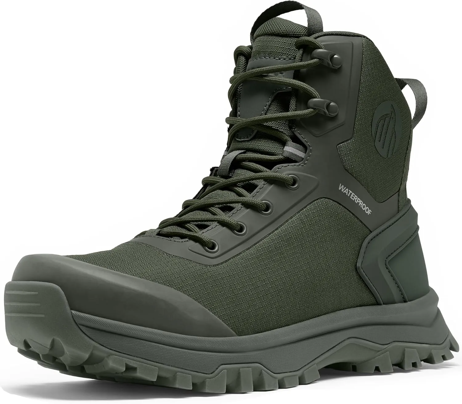 Tactical Boots for Men Lightweight Military Combat Boot Side Zipper Motorcycle Hiking Work Boots Waterproof 8 Inches