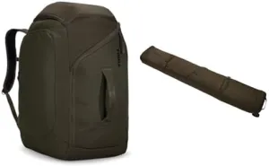 Thule RoundTrip 60L Boot Backpack and 192cm Ski Roller Bundle - Ski and Snowboard Travel Gear Set