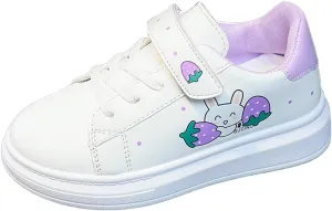 Toddler Boys Cartoon Bunny Pattern Flats Shoes Boys Girls Hook and Loop Breathable Leather Sneakers Canvas Shoes Kids