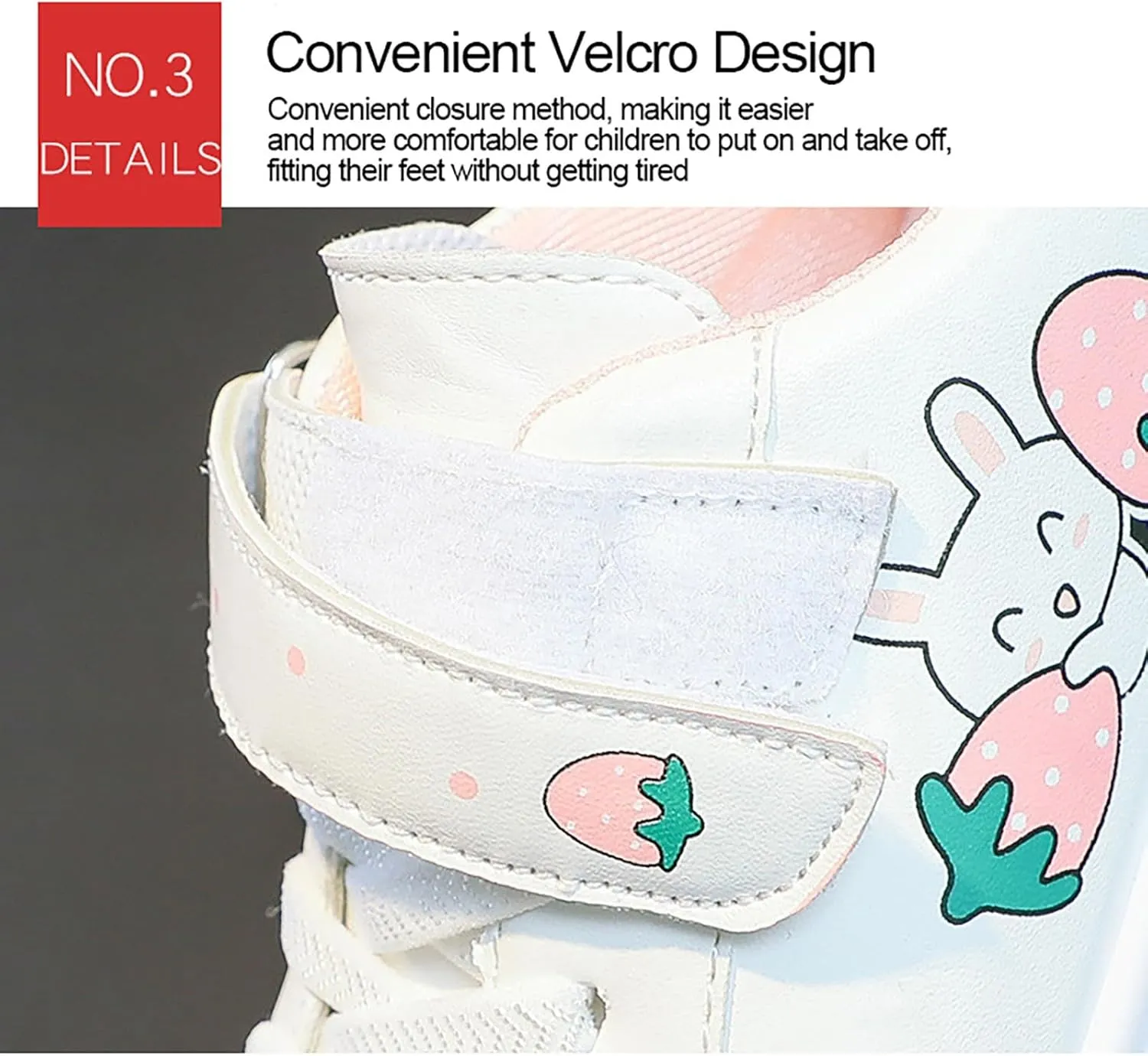 Toddler Boys Cartoon Bunny Pattern Flats Shoes Boys Girls Hook and Loop Breathable Leather Sneakers Canvas Shoes Kids