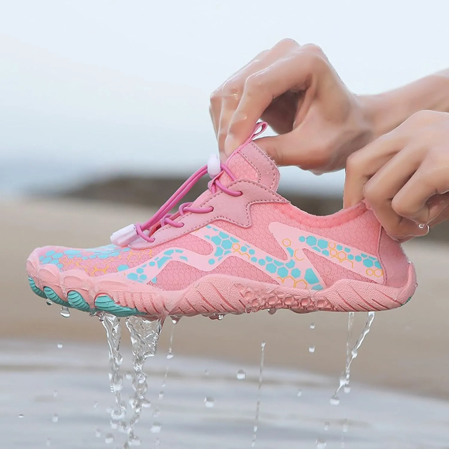 Unisex Mens Womens Athletic Hiking Water Shoes Non Slip Quick-Dry Barefoot,Aqua Shoes Swim Beach Diving Wading Walking Shoe,Couple Summer Comfy Breatheable Hiking Shoe Indoor Fitness Footwear