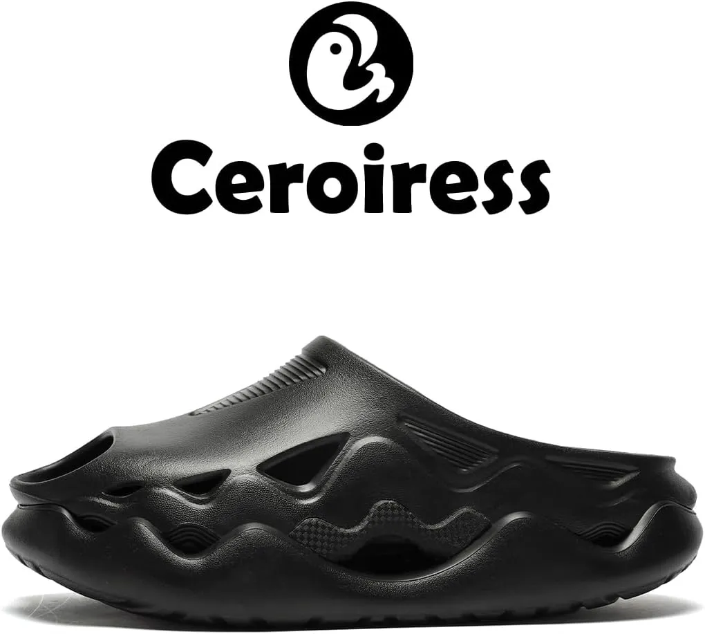 Unisex Outdoor Sports Fashion Chunky Dad Sandals, Mules & Clogs - Breathable Hollow Design, 2in Elevation, Arch Support, Post-Workout Recovery, Waterproof & Quick-Dry, Non-Slip Slides