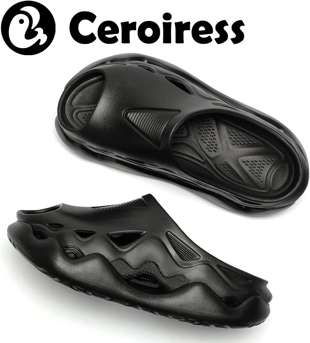 Unisex Outdoor Sports Fashion Chunky Dad Sandals, Mules & Clogs - Breathable Hollow Design, 2in Elevation, Arch Support, Post-Workout Recovery, Waterproof & Quick-Dry, Non-Slip Slides