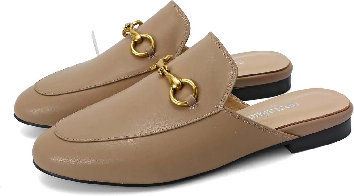 Urbane Genuine Leather Mules with Buckle