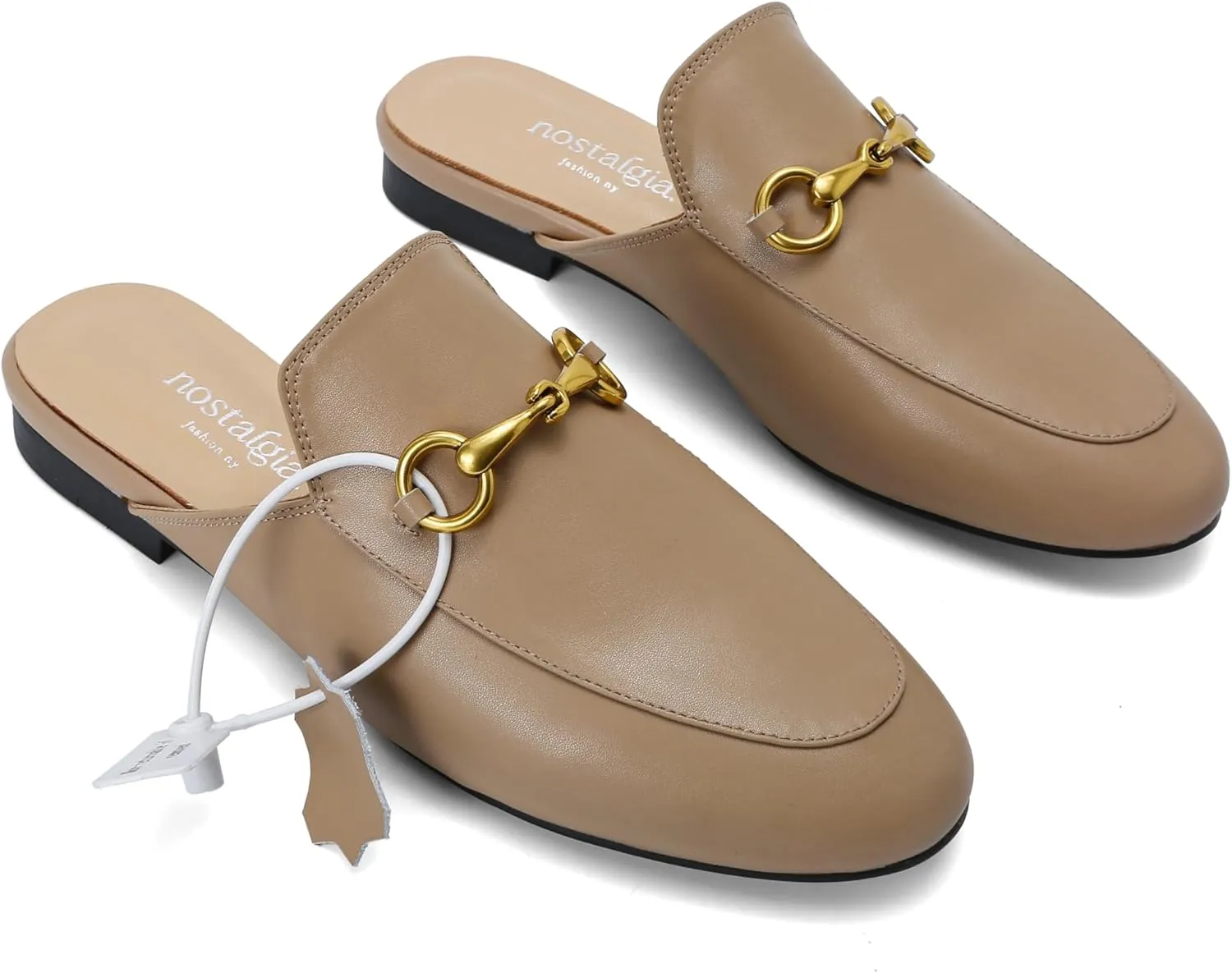 Urbane Genuine Leather Mules with Buckle