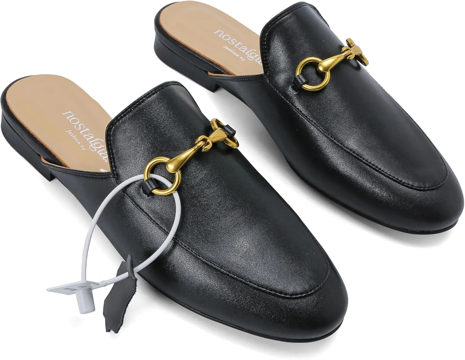 Urbane Genuine Leather Mules with Buckle