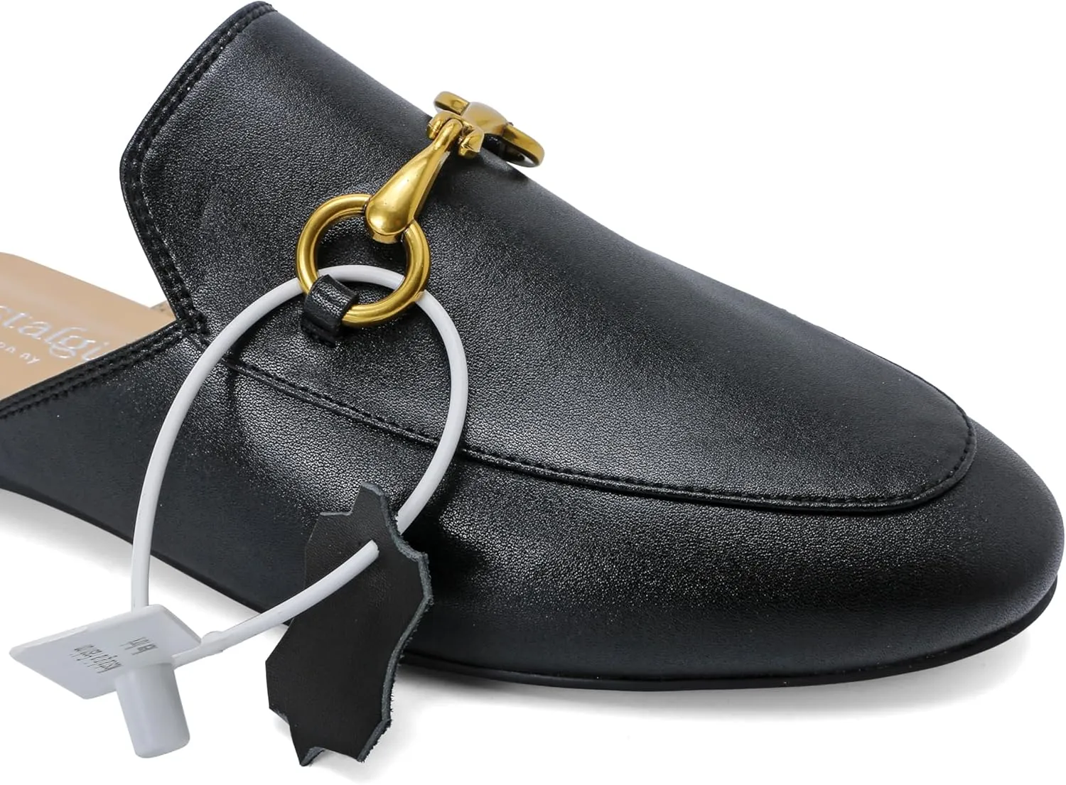 Urbane Genuine Leather Mules with Buckle