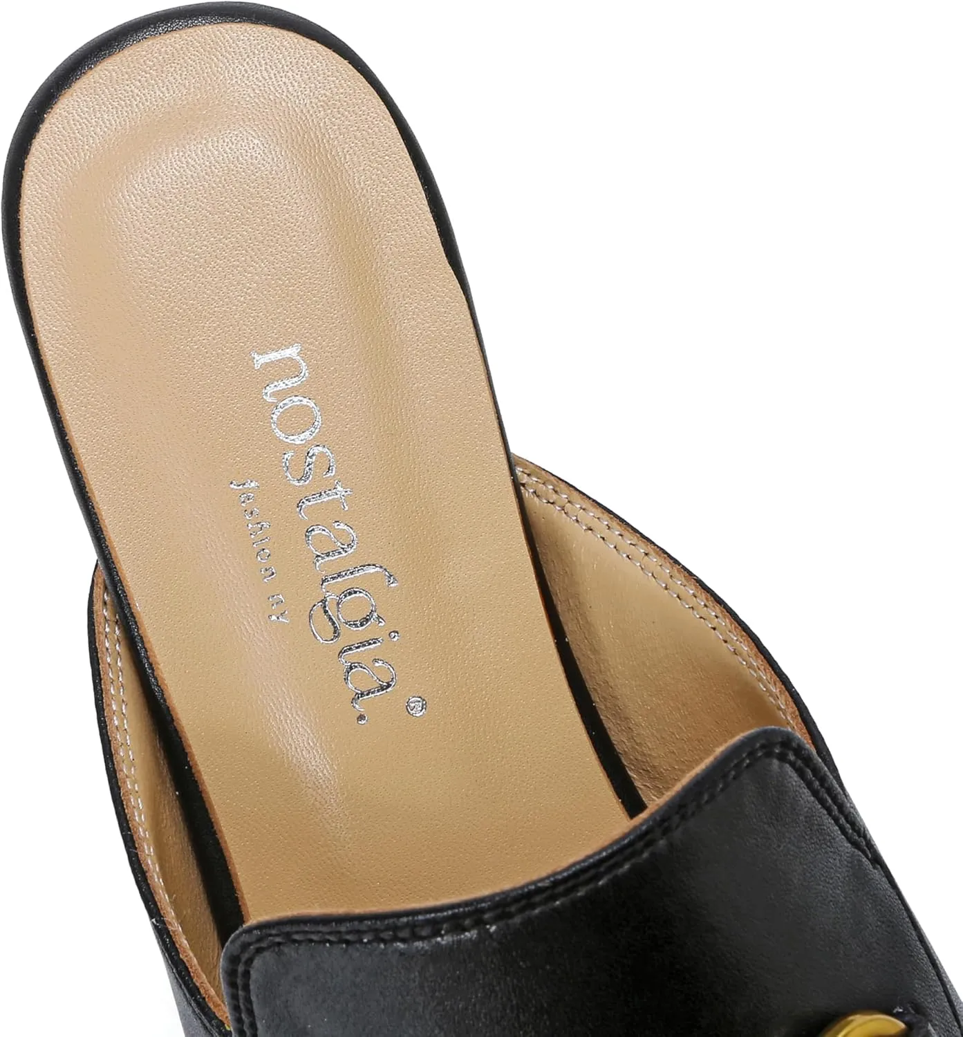 Urbane Genuine Leather Mules with Buckle