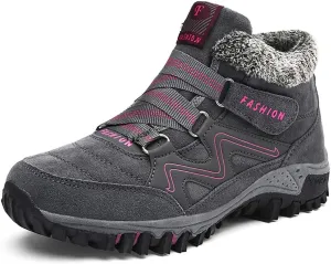 VARSKARC Women's Winter Thermal Villi Leather Platform Fashion high top Boots Non-Slip Hiking Boots