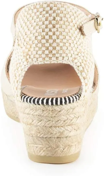 VISCATA Cavall Espadrille Canvas Low Wedges Spain Handmade 2” Heel Women's Open Toe Sandals with Breathable Organic Cotton Canvas and 100% Natural Jute Midsole for all Occasions: Casual, Work, Party