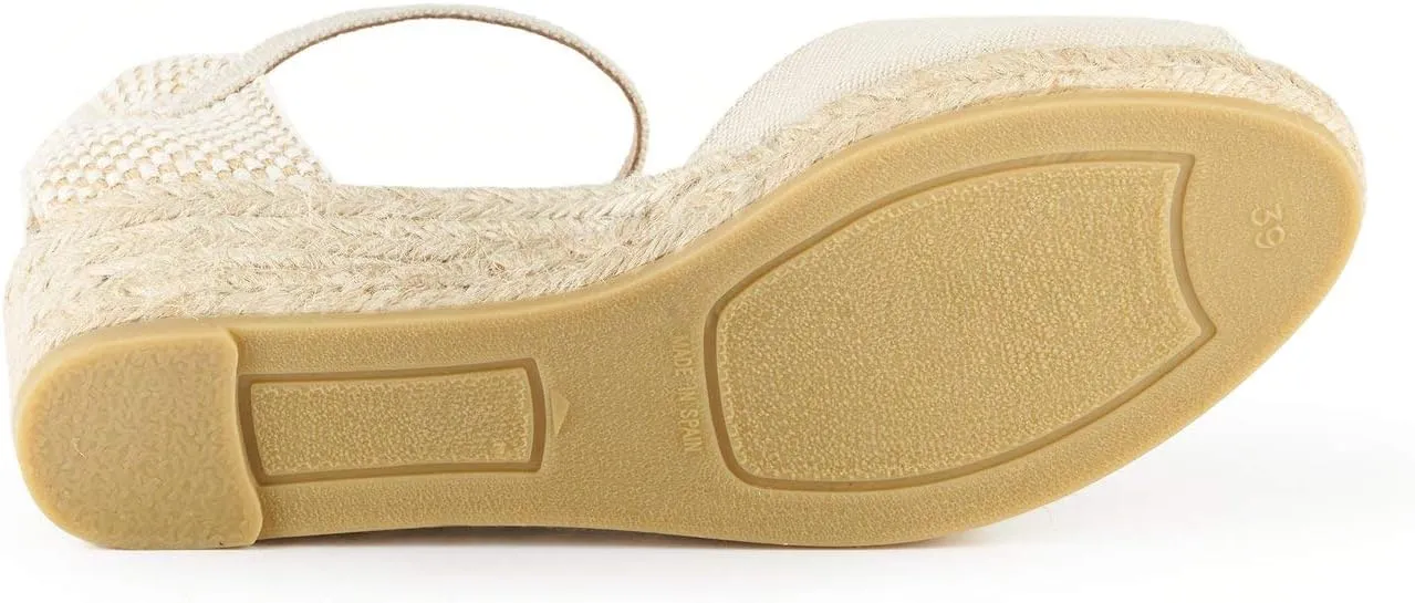 VISCATA Cavall Espadrille Canvas Low Wedges Spain Handmade 2” Heel Women's Open Toe Sandals with Breathable Organic Cotton Canvas and 100% Natural Jute Midsole for all Occasions: Casual, Work, Party
