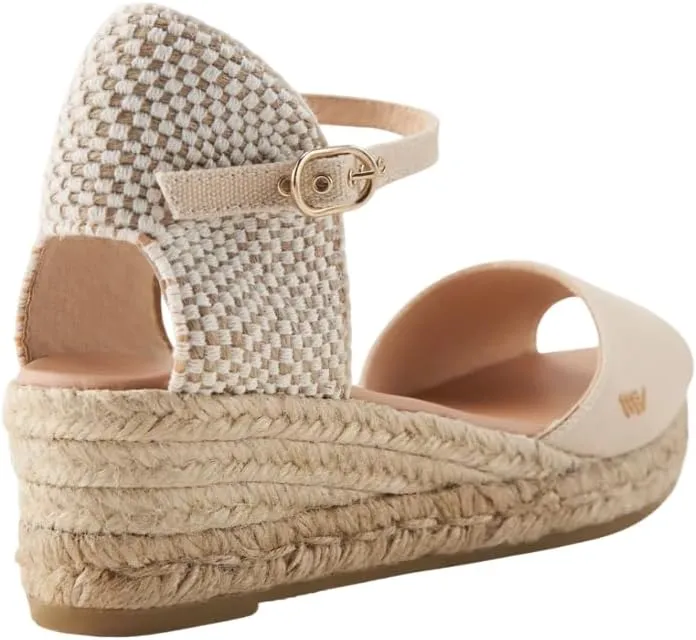 VISCATA Cavall Espadrille Canvas Low Wedges Spain Handmade 2” Heel Women's Open Toe Sandals with Breathable Organic Cotton Canvas and 100% Natural Jute Midsole for all Occasions: Casual, Work, Party