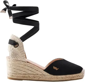 VISCATA Gava Canvas Wedge Handmade 2 ½” Heel Women's Sandals with Breathable Cotton Canvas V-cut Vamp and 100% Natural Jute Midsole for all Casual Occasions