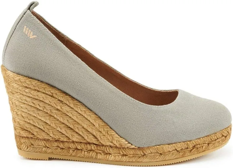 Viscata Marquesa Espadrille Canvas Wedges Spain Handmade 3 ½” Heel Women's Pumps with Breathable Organic Cotton Canvas and 100% Natural Jute Midsole for All Occasions: Casual, Work, Party