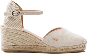 Viscata Reus Canvas Wedge Handmade 2 ½” Heel Women's Sandals with Breathable Cotton Canvas V-cut Vamp and 100% Natural Jute Midsole for all Casual Occasions