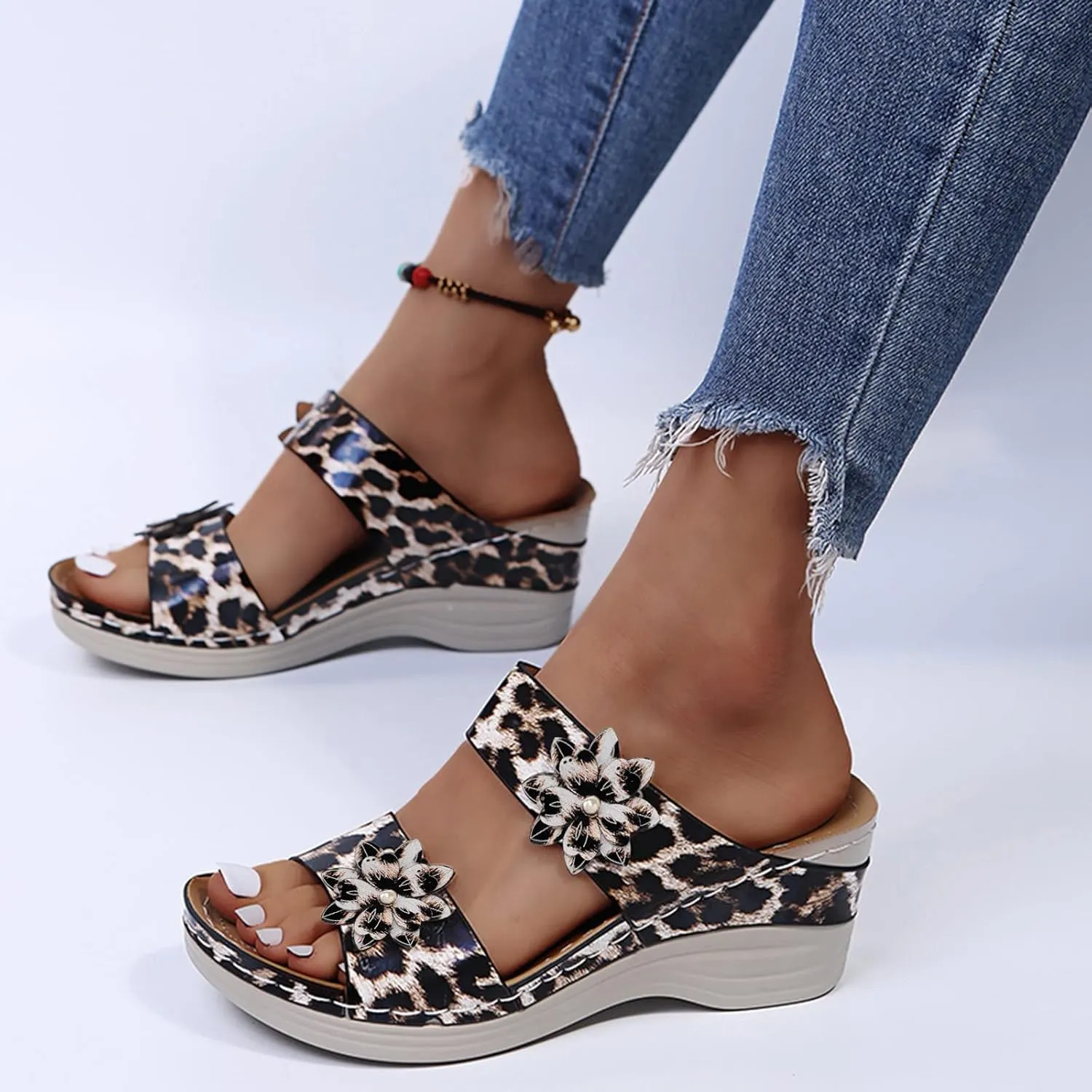 Walking Sandals Women, Womens Sandals Orthopedic Open Toe Sandals Retro Anti Slip Comfy Breathable Shoes
