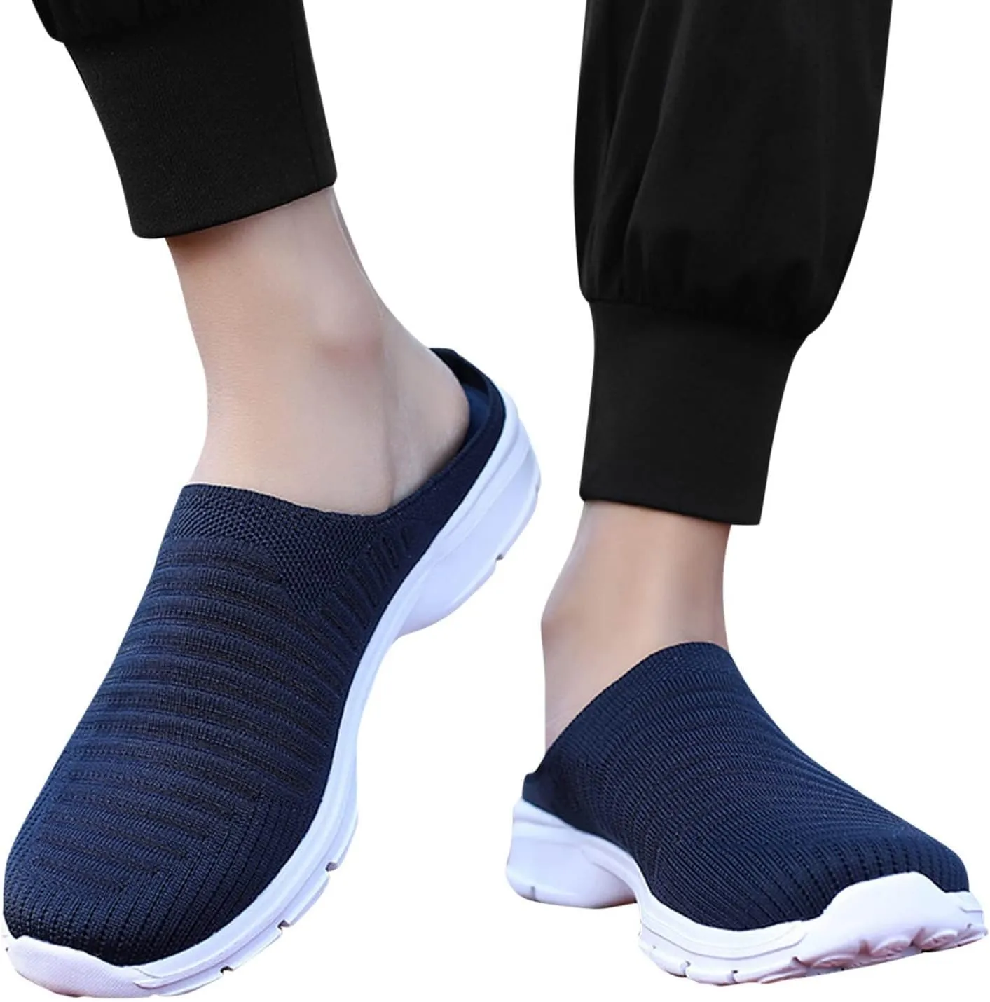 Walking Tennis Shoes for Women Breathable Knitted Mesh Non Slip Sneakers Fashion Couple Matching Walking Shoes