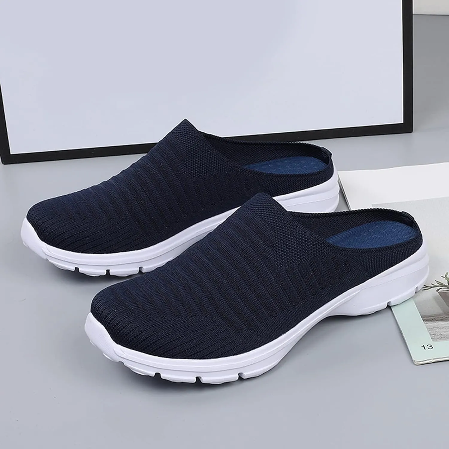 Walking Tennis Shoes for Women Breathable Knitted Mesh Non Slip Sneakers Fashion Couple Matching Walking Shoes