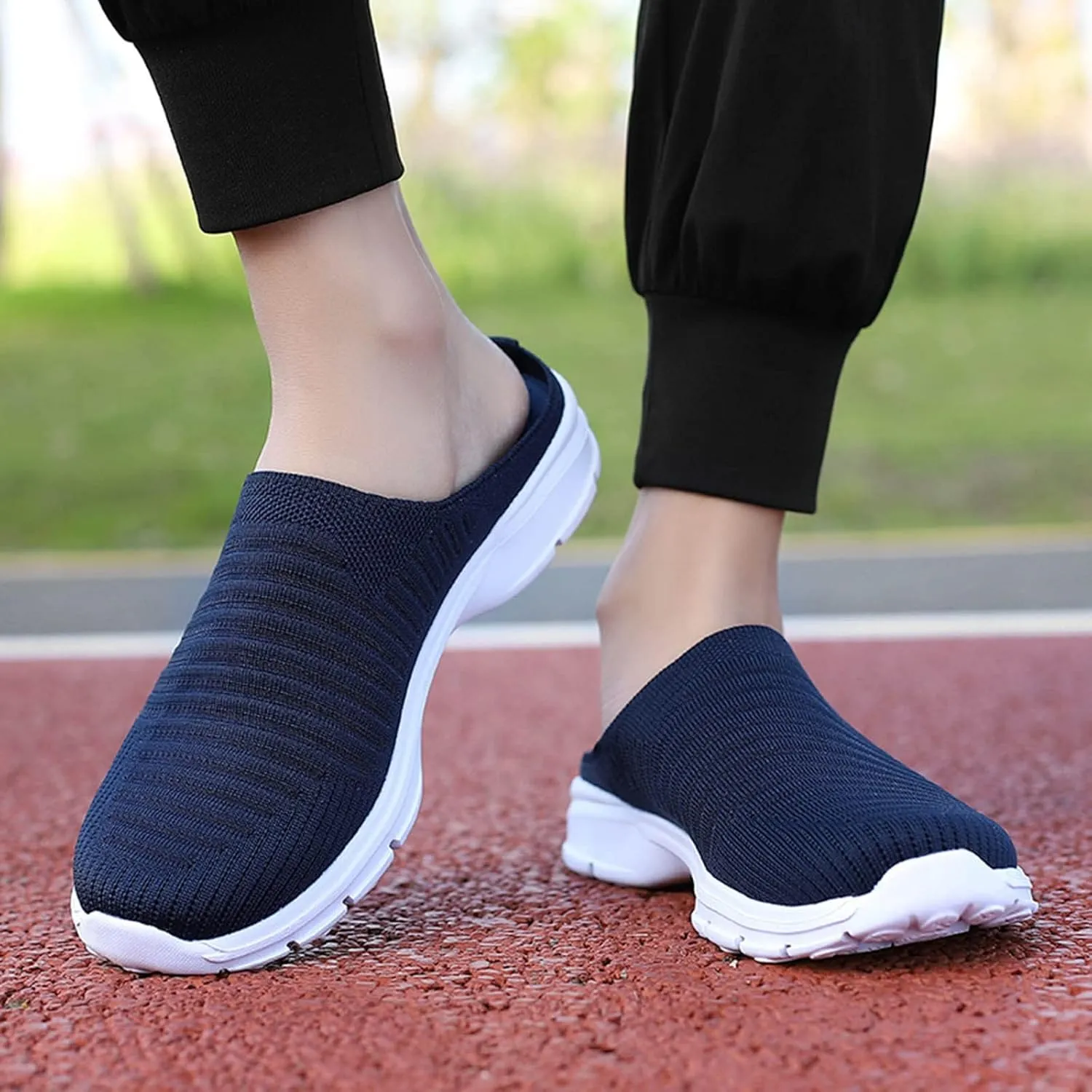 Walking Tennis Shoes for Women Breathable Knitted Mesh Non Slip Sneakers Fashion Couple Matching Walking Shoes