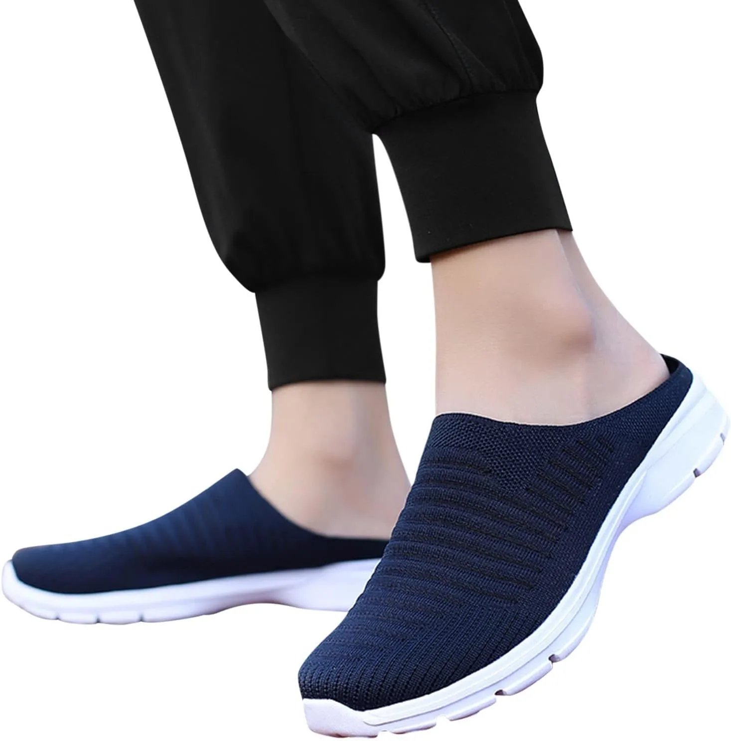 Walking Tennis Shoes for Women Breathable Knitted Mesh Non Slip Sneakers Fashion Couple Matching Walking Shoes