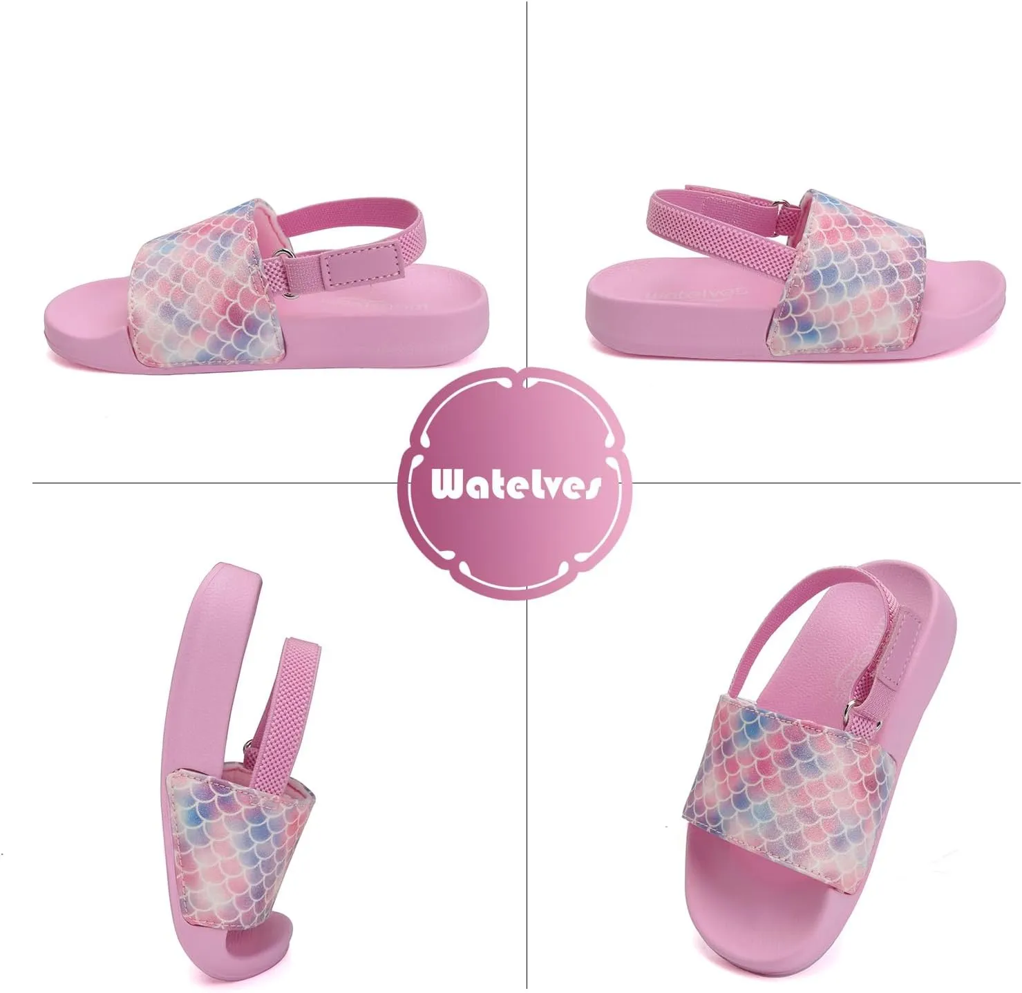 WateLves Toddler Boys Girls Slides Sandals for Swim Beach Kids Water Shoes Casual Slippers