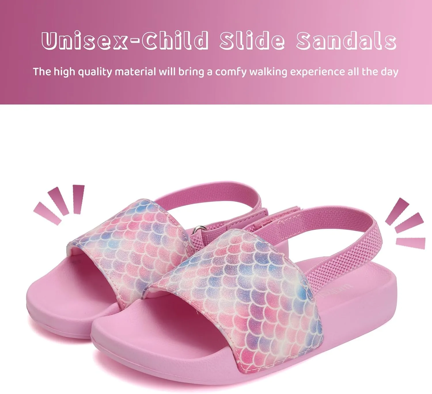WateLves Toddler Boys Girls Slides Sandals for Swim Beach Kids Water Shoes Casual Slippers