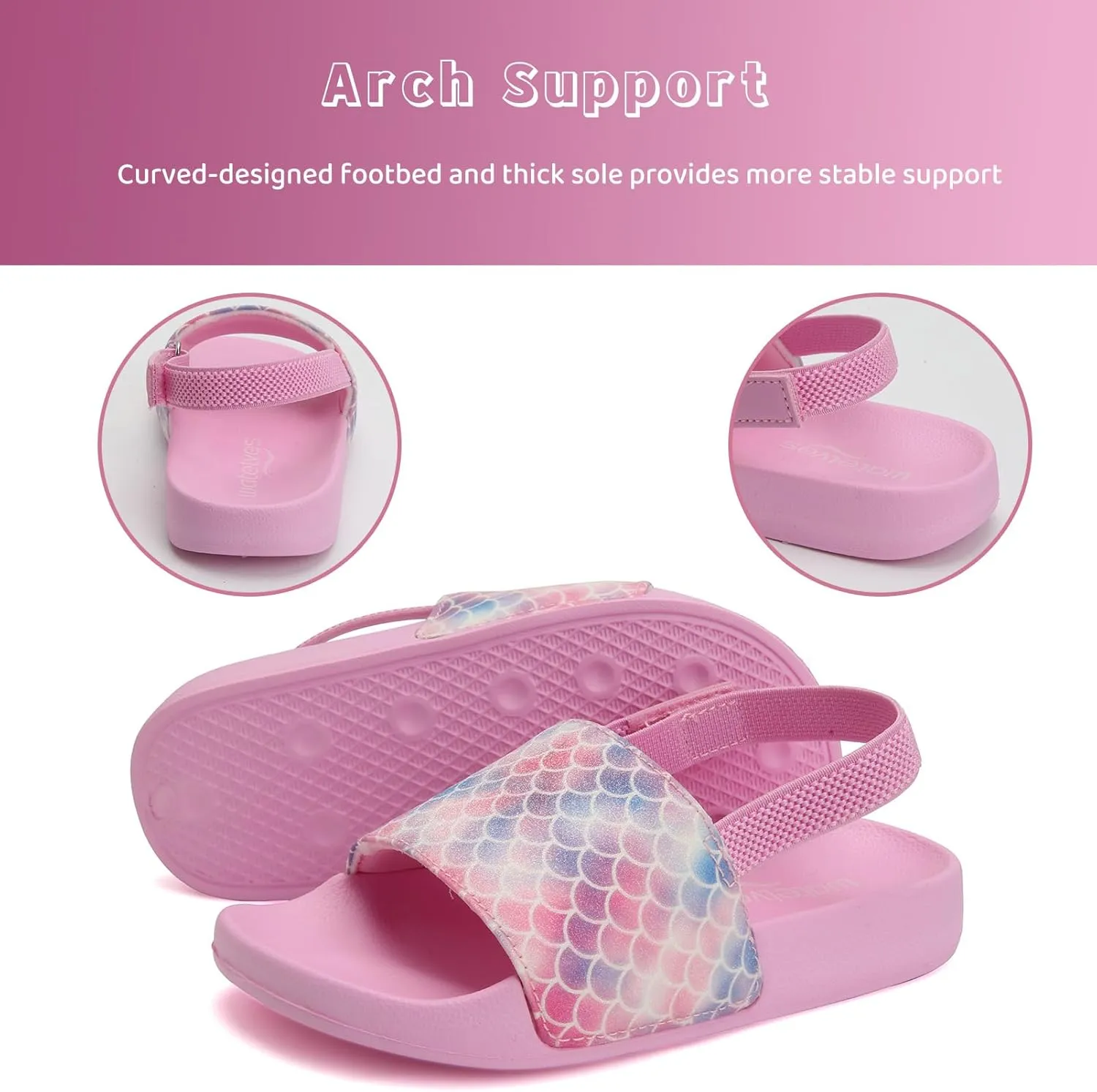 WateLves Toddler Boys Girls Slides Sandals for Swim Beach Kids Water Shoes Casual Slippers