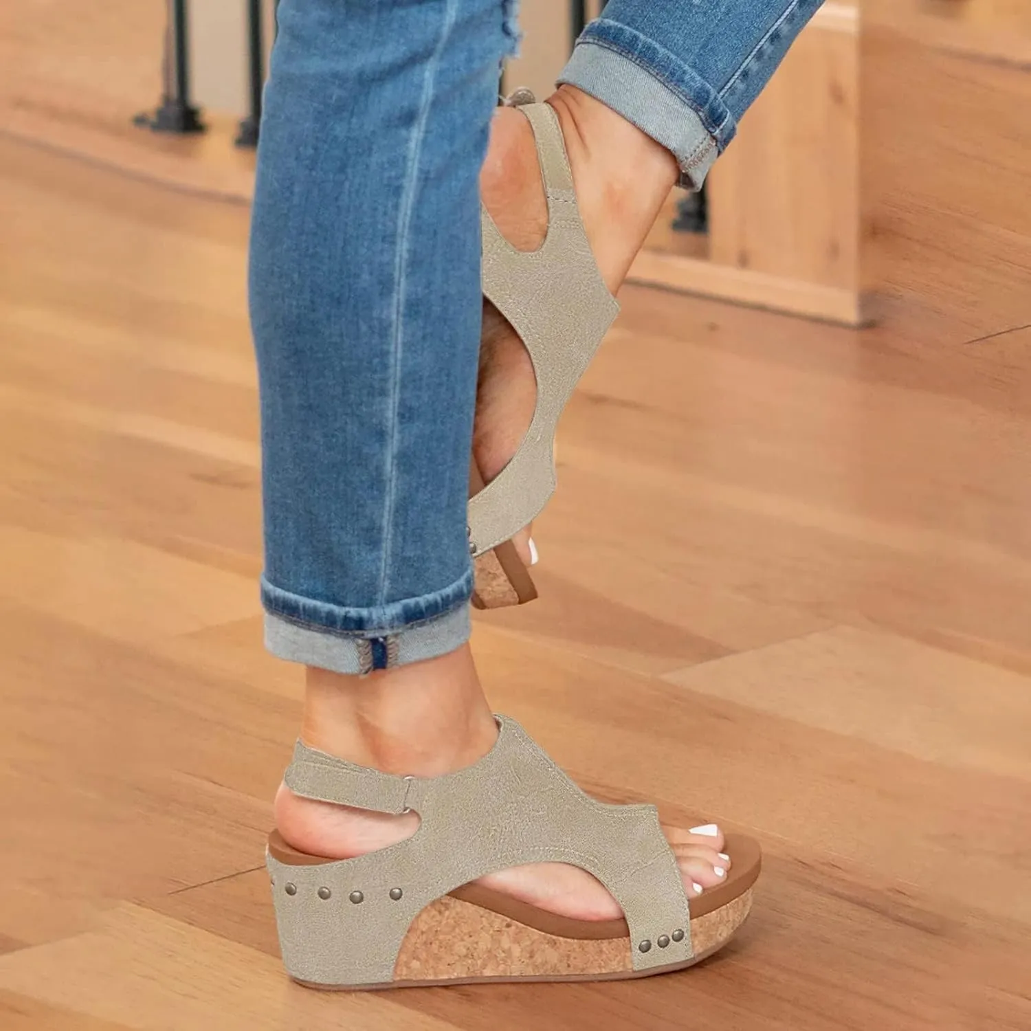Wedge Sandals for Women 2025 Dressy Platform Open Toe Ankle Strap Espadrilles Wedge Heels Sandals Comfortable Wide Width Boho Summer Beach Sandals Ladies Wedges