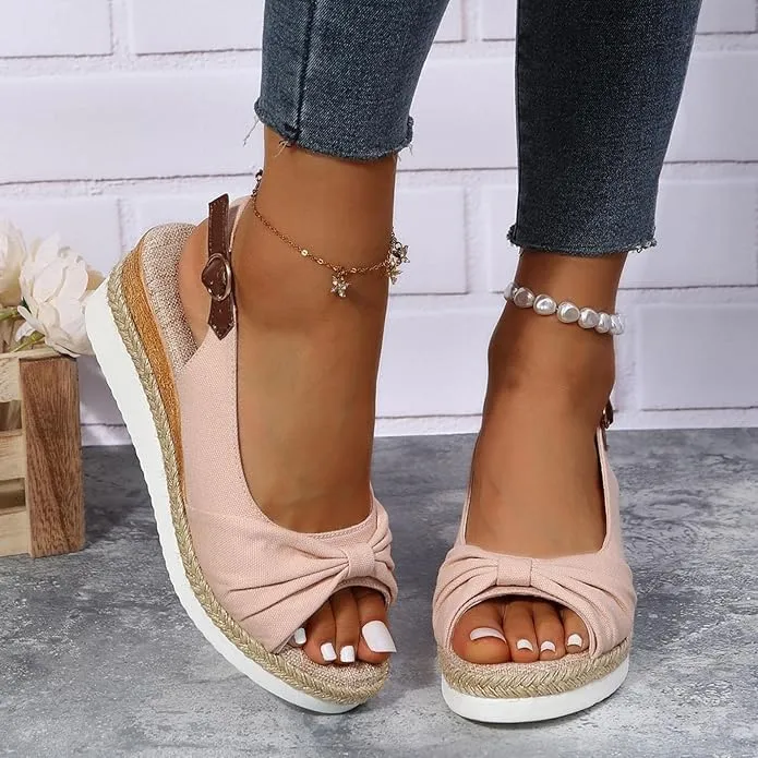 Wedge Sandals for Women Summer Dressy,Women's Espadrille Platform Wedge Heels Open Toe Slingback Ankle Strap Wide Width Sandal Comfortable Breathable Casual Dress Shoes