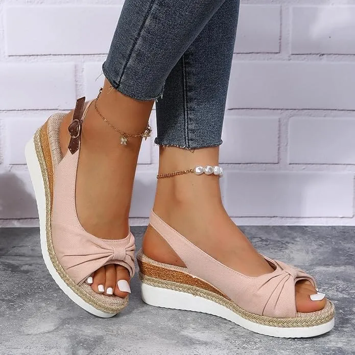 Wedge Sandals for Women Summer Dressy,Women's Espadrille Platform Wedge Heels Open Toe Slingback Ankle Strap Wide Width Sandal Comfortable Breathable Casual Dress Shoes