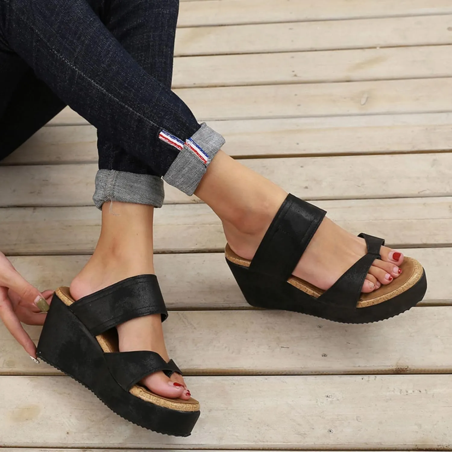Wedge Sandals for Women Thong Slippers 2025 Dressy Walking Flip Flops Casual Summer Wedges High Heel Open Toe Platform Sandals Wide Width Espadrilles Breathable Lightweight Shoes Office Work Sandal