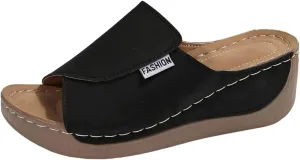 Wedge Sandals Women Fashion Platform Slip On Sandals Orthopedic Walking Sandal Comfortable Slippers Shoes with Arch Support Open Toe Flip Flops Vacation Beacha Shoes