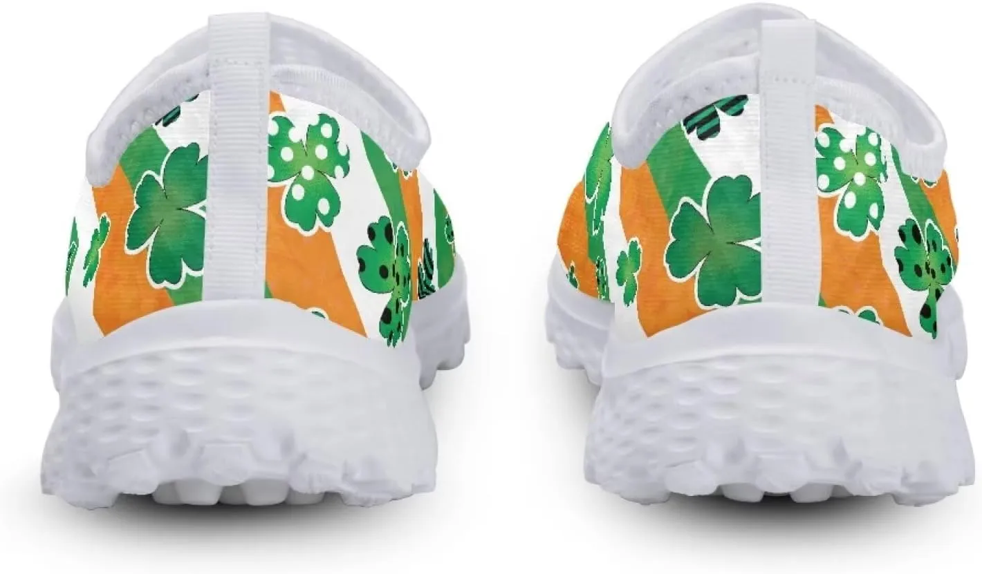 WELLFLYHOM Green Sneakers St Patricks Tennis Shoes for Women Slip On Loafers Road Running Sneaker Footwear US 5.5-11.5