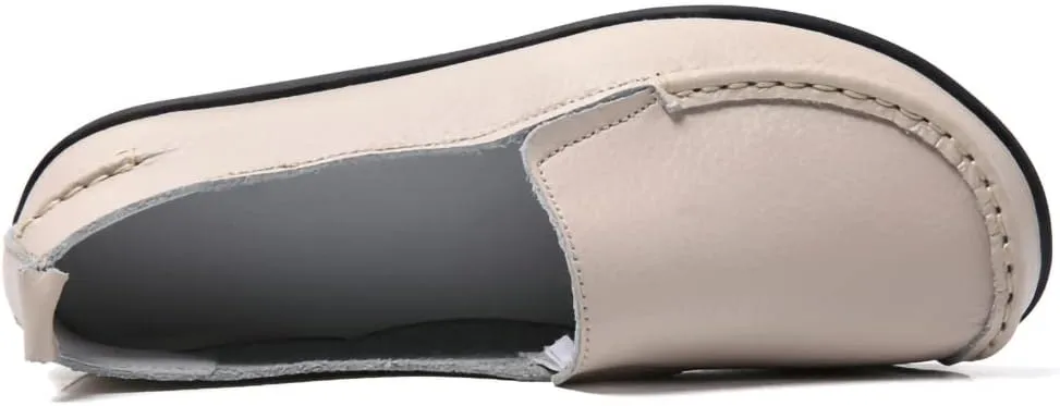 WERWAES Casual Womens Loafers Shoes Soft Leather Lightweight Classic Penny Slip-on Loafers Outdoor Indooor Walking Driving Moccasins Flats for Womens Nurse Boat Shoes