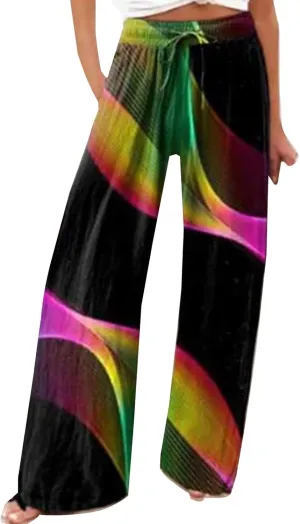 Wide Linen Pants for Women Pants Comfy Work Pants with Elastic High Waist Paper Bag Womens Linen Pants Straight Leg