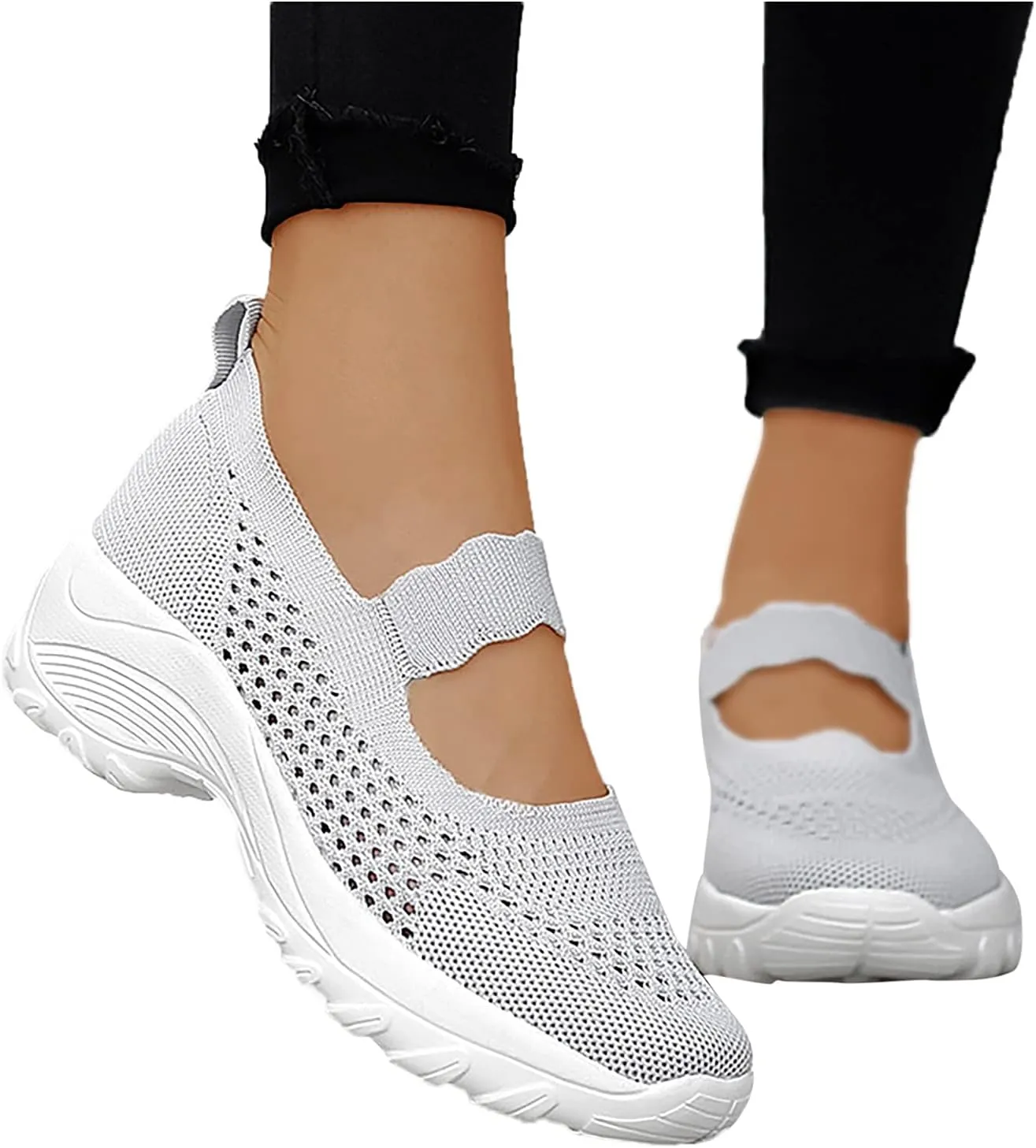 Women Casual Slip On Shoes Comfortable Walking Sneakers Lightweight Canvas Flats Non Slip Breathable Loafers