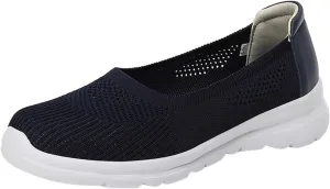 Women Casual Slip On Sneakers Breathable Knit Walking Shoes Lightweight Loafers Non Slip Comfortable Flats