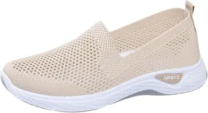 Women Comfortable Slip On Shoes Casual Walking Sneakers Lightweight Canvas Flats Non Slip Breathable Loafers