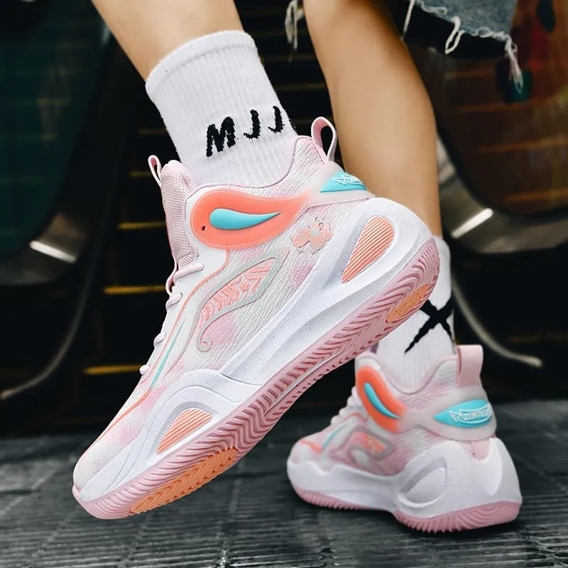 Women Mens Basketball Shoes Fashion Athletic Sneakers Unisex Outdoor Sport Shoes High Top Anti Slip and Wear-Resistant Basketball Shoes