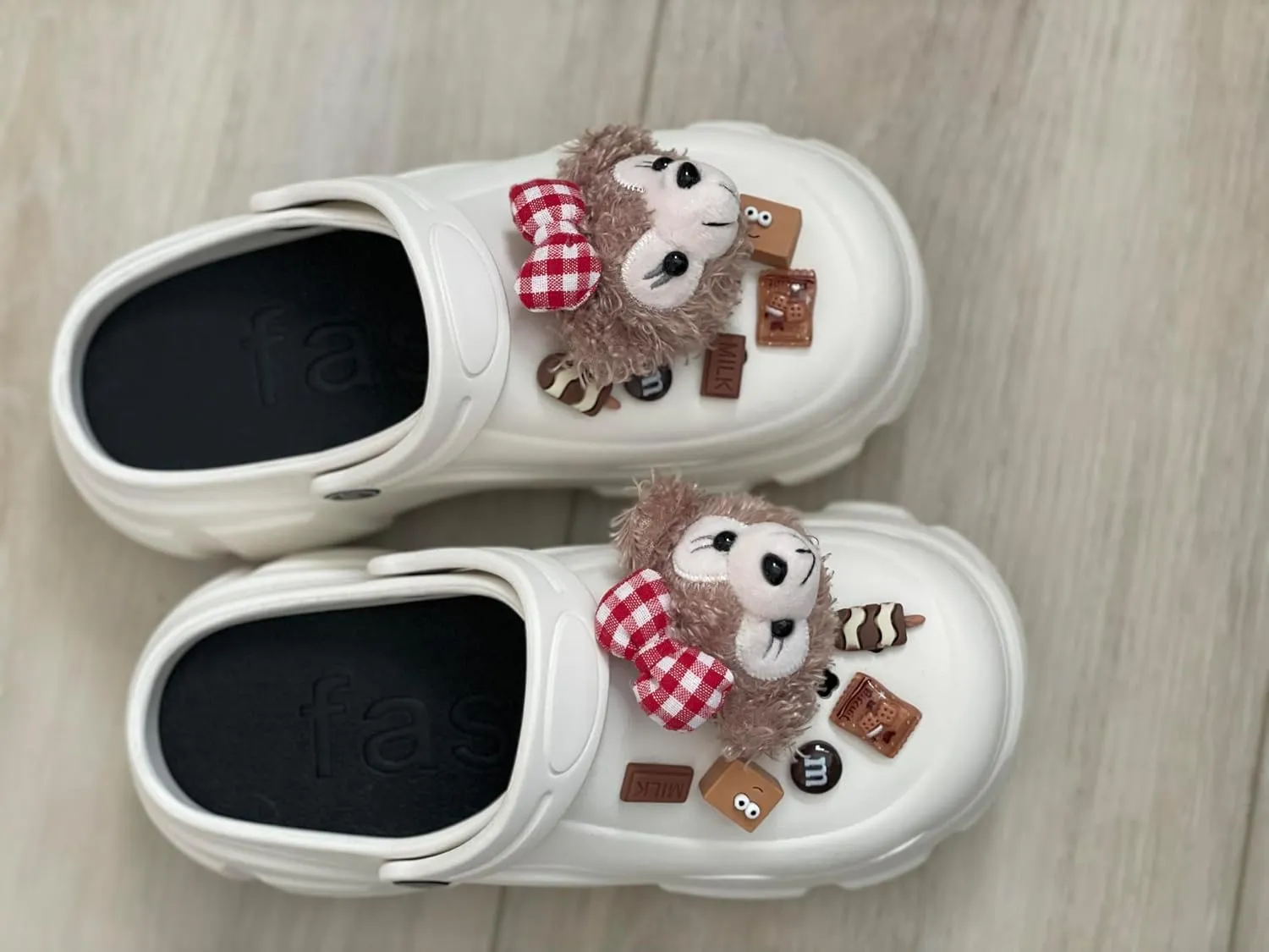 Women Platform White Garden Clogs/Mules: Slip-on Sandals: Customizable Charms, Waterproof