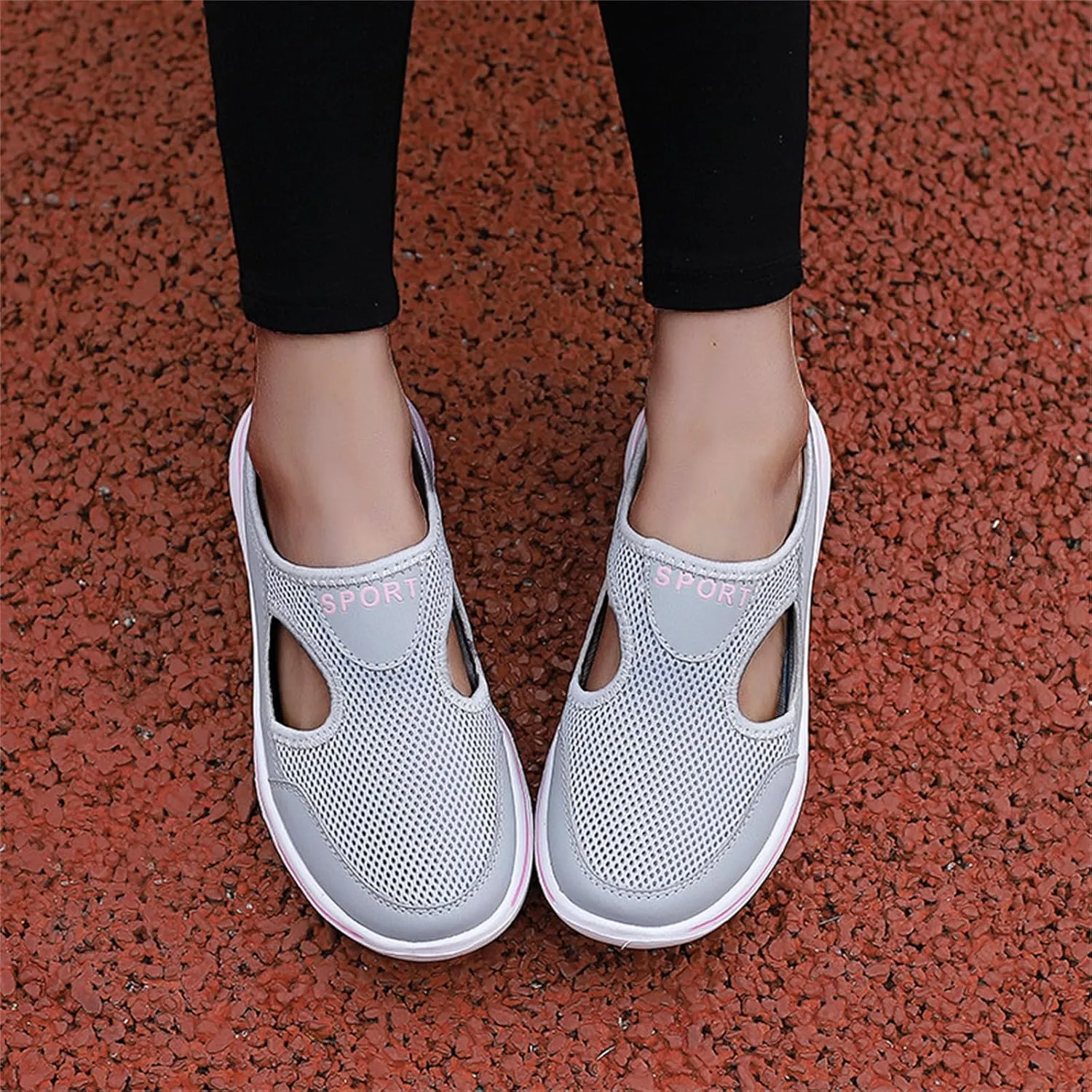 Womens Breathable Mesh Open Back Shoes Comfortable Walking Orthopedic Slip on Support Sports Sandals Outdoor Casual Soft Yoga Hiking Loafer Sandals