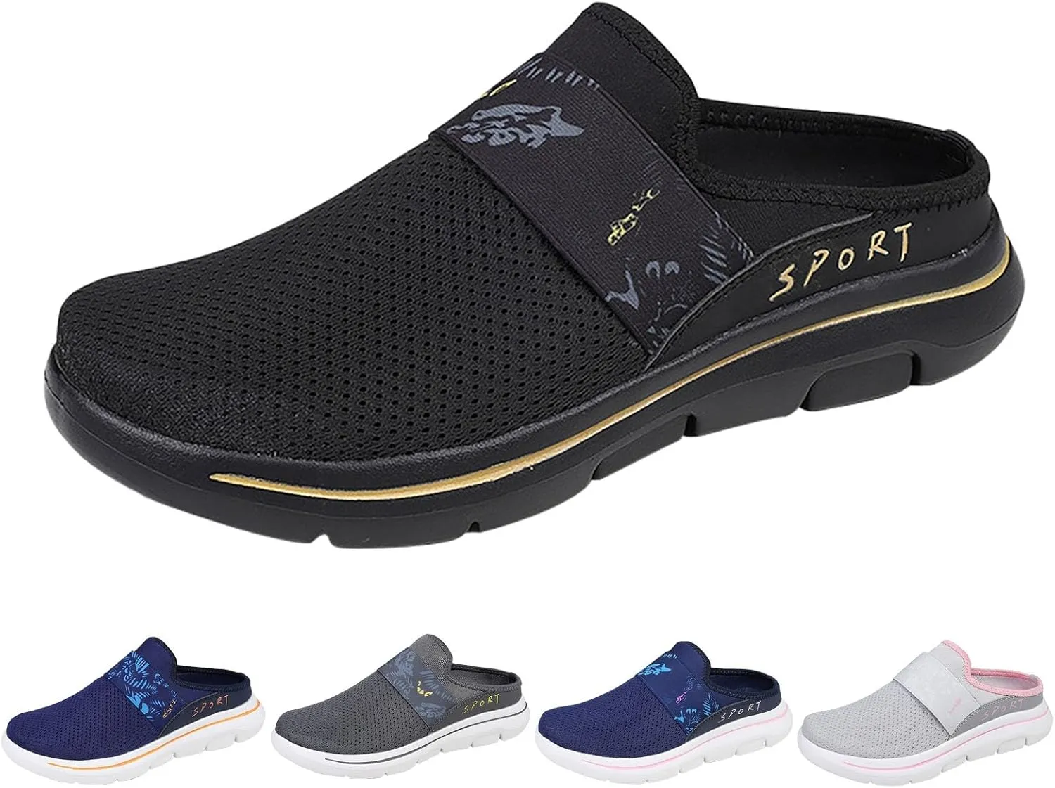 Womens Breathable Mesh Walking Mules Sneakers Womens Tennis Shoes Lightweight Women Shoes Casual Men's Fashion Sneakers Brown Tennis Shoe Loafers Dress Shoe
