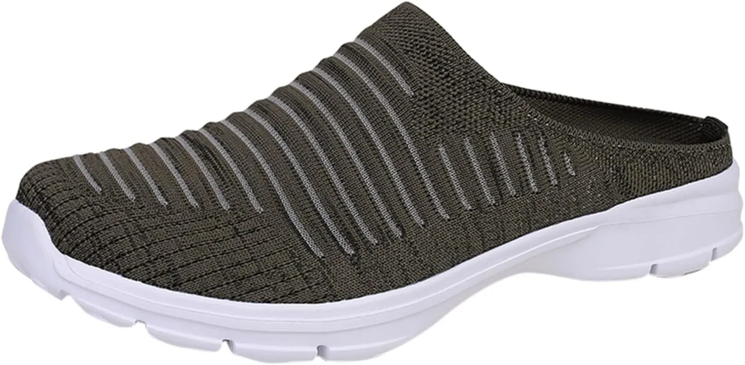 Womens Breathable Mesh Walking Mules Sneakers Womens Tennis Shoes Lightweight Women Shoes Casual Men's Fashion Sneakers Brown Tennis Shoe Loafers Dress Shoe