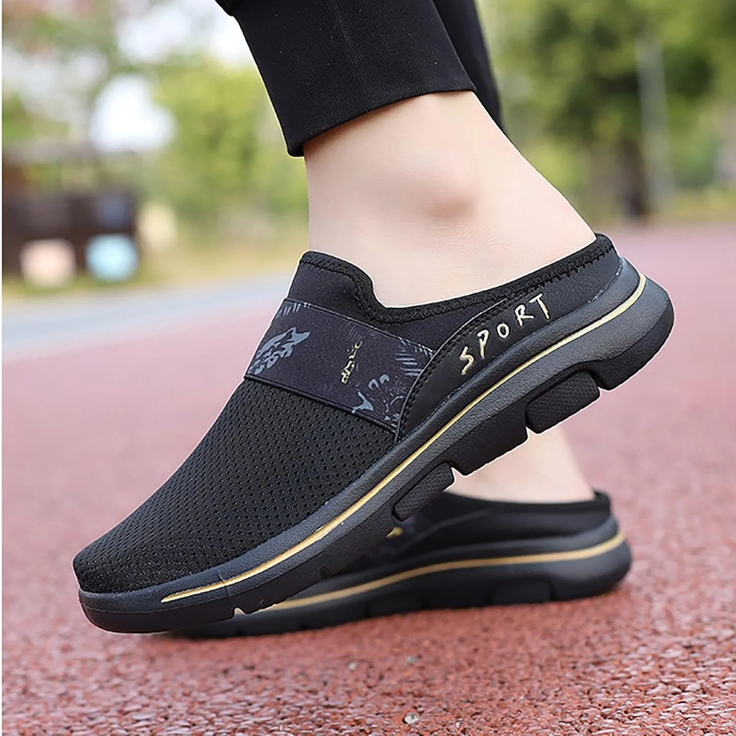 Womens Breathable Mesh Walking Mules Sneakers Womens Tennis Shoes Lightweight Women Shoes Casual Men's Fashion Sneakers Brown Tennis Shoe Loafers Dress Shoe